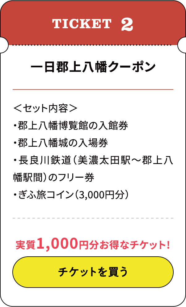 1日郡上八幡クーポン