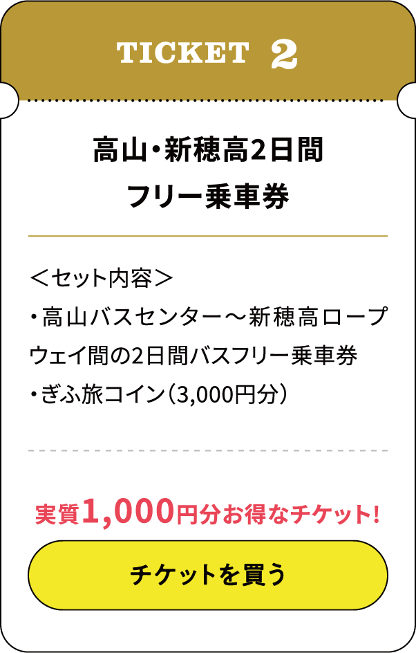 高山・新穂高2日フリー乗車券