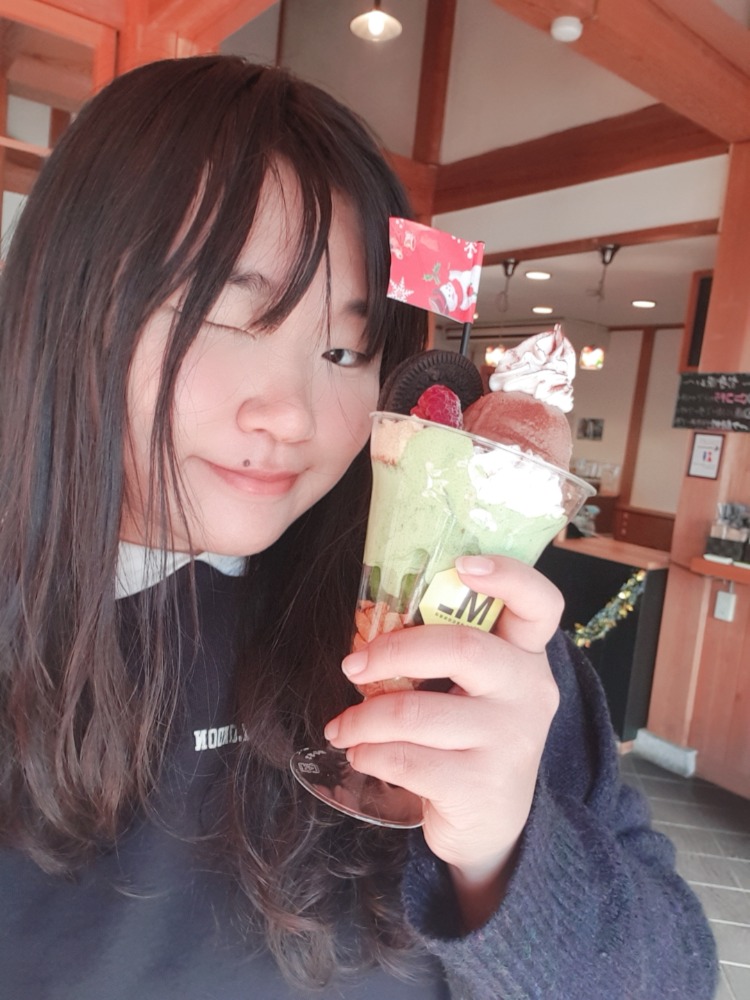 Cute and yummy matcha parfait