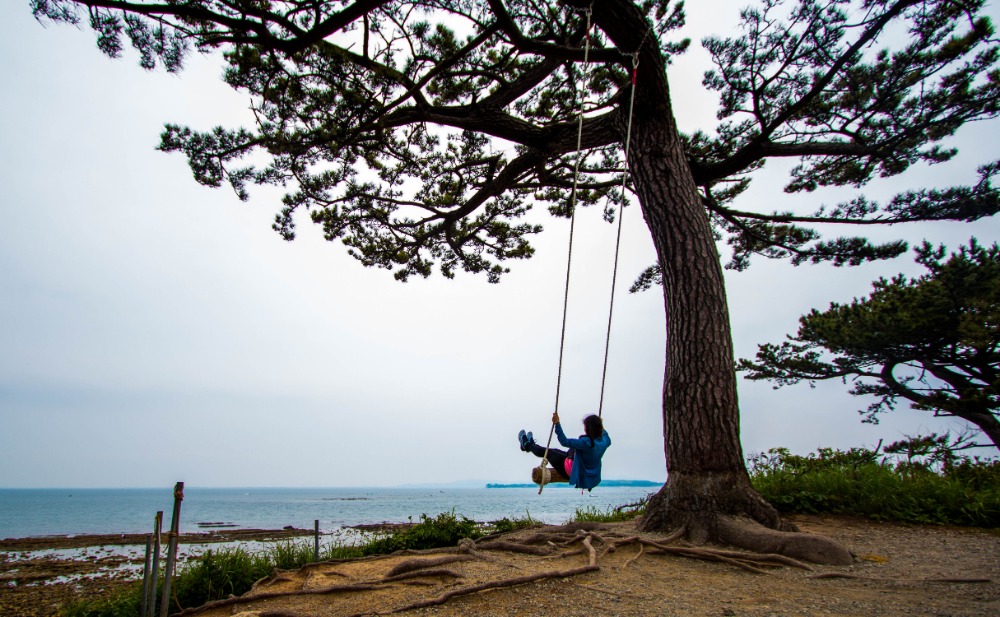 Swing Facing Sea at tip of the Island