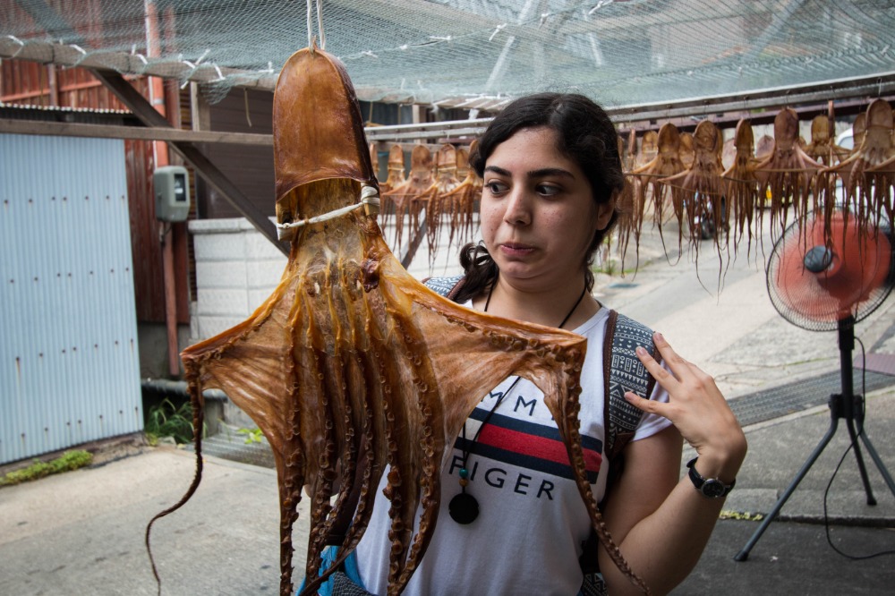 Dried octopus pose