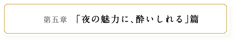 第五章 ｢夜の魅力に､酔いしれる｣篇