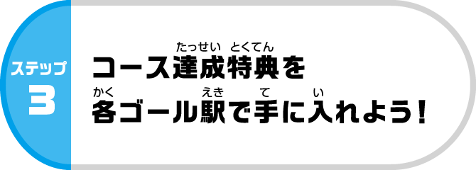 ステップ3：コース達成特典を各ゴール駅で手に入れよう！